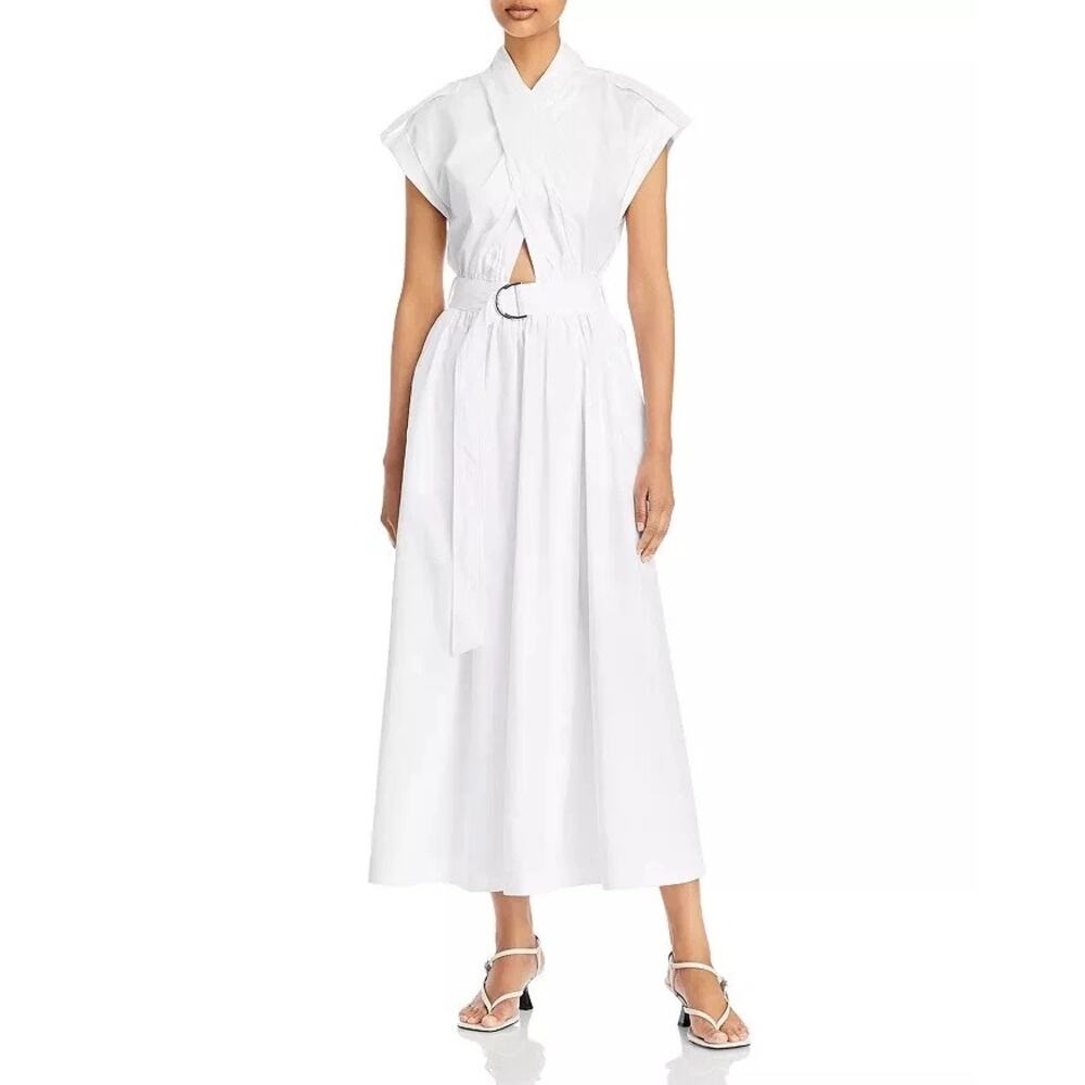 NWOT Derek Lam 10 Crosby Celeste Belted Cutout Maxi Dress White Size 4, 6 - Picture 4 of 4